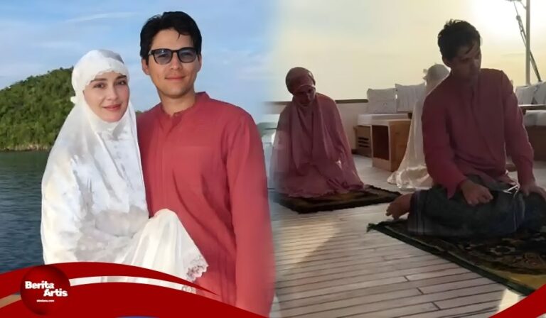 Luna Maya Salat Id di Atas Kapal